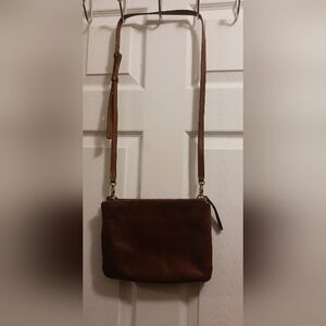 Fossil Dark Brown Leather Crossbody Bag